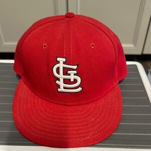New Era Red and White Flat-Brim Hat